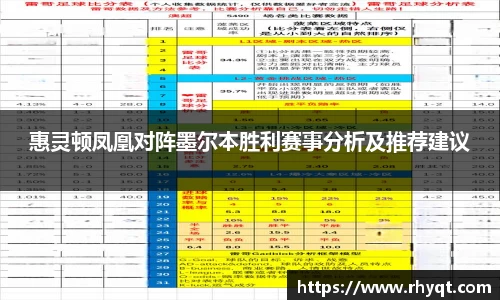 惠灵顿凤凰对阵墨尔本胜利赛事分析及推荐建议