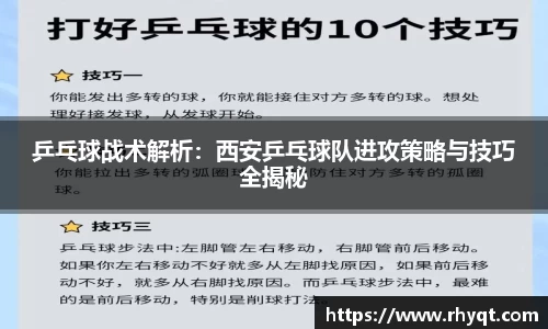 乒乓球战术解析：西安乒乓球队进攻策略与技巧全揭秘